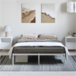 vidaXL Rectangular Powder-Coated Steel Full Bed Frame in White
