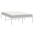 vidaXL Rectangular Powder-Coated Steel Full Bed Frame in White
