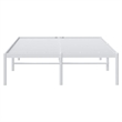 vidaXL Rectangular Powder-Coated Steel Full Bed Frame in White