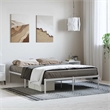 vidaXL Rectangular Powder-Coated Steel Full Bed Frame in White
