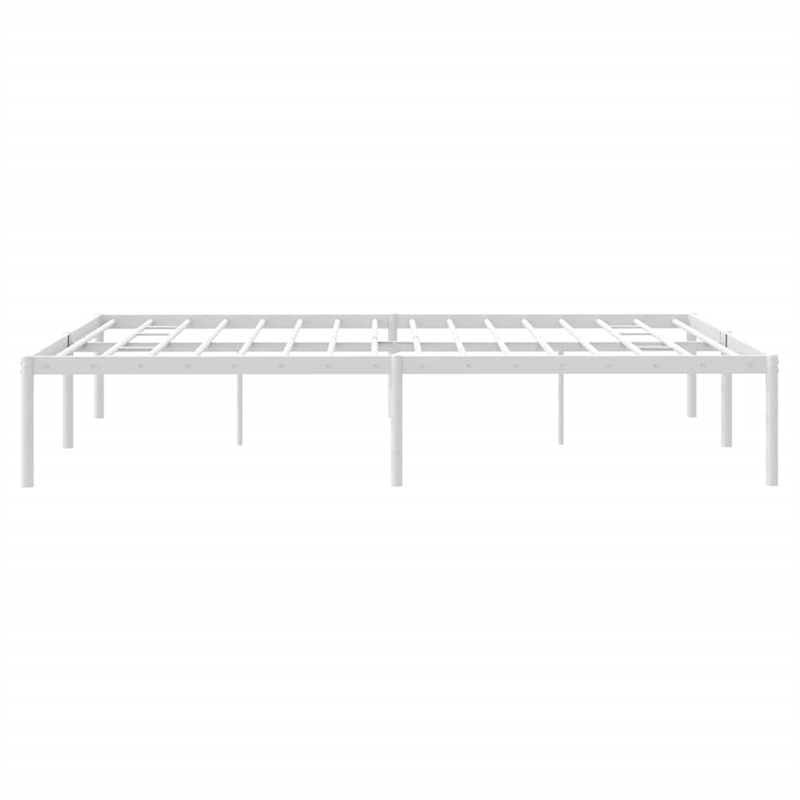 vidaXL Powder-Coated Steel King Size Bed Frame in White