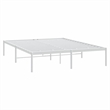 vidaXL Powder-Coated Steel King Size Bed Frame in White