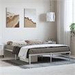 vidaXL Powder-Coated Steel King Size Bed Frame in White