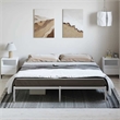 vidaXL Powder-Coated Steel Cal King/Double Size Bed Frame in White