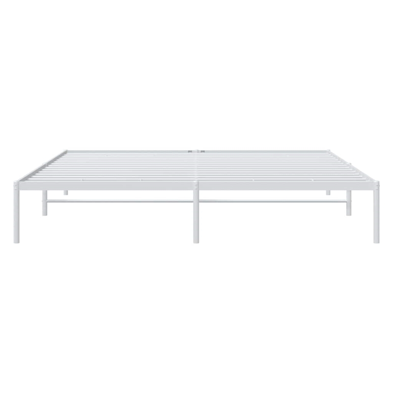vidaXL Powder-Coated Steel Cal King/Double Size Bed Frame in White