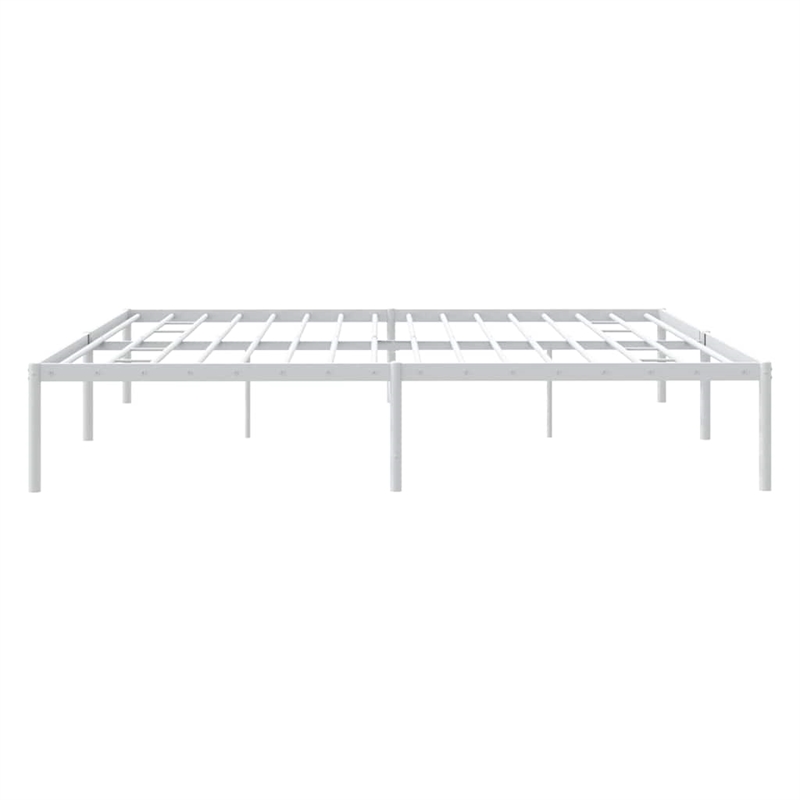 vidaXL Powder-Coated Steel Cal King/Double Size Bed Frame in White