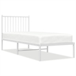 vidaXL Rectangular Small Steel Single Bed Frame in White