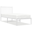 vidaXL Rectangular Small Steel Single Bed Frame in White
