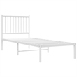 vidaXL Rectangular Small Steel Single Bed Frame in White