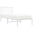 vidaXL Rectangular Small Steel Single Bed Frame in White