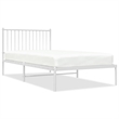 vidaXL 39.4 x 78.7 Powder-Coated Steel Bed Frame in White