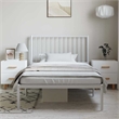 vidaXL 39.4 x 78.7 Powder-Coated Steel Bed Frame in White