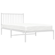 vidaXL 39.4 x 78.7 Powder-Coated Steel Bed Frame in White