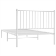 vidaXL 39.4 x 78.7 Powder-Coated Steel Bed Frame in White