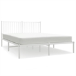 vidaXL Powder-Coated Steel King Size Bed Frame in White