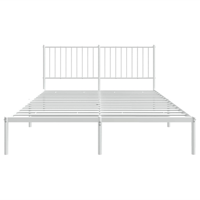 vidaXL Powder-Coated Steel King Size Bed Frame in White