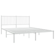 vidaXL Powder-Coated Steel King Size Bed Frame in White