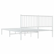 vidaXL Powder-Coated Steel King Size Bed Frame in White