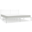 vidaXL 76 X 80 Powder-Coated Steel Bed Frame in White
