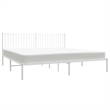 vidaXL 76 X 80 Powder-Coated Steel Bed Frame in White