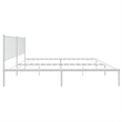 vidaXL 76 X 80 Powder-Coated Steel Bed Frame in White