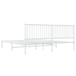 vidaXL 76 X 80 Powder-Coated Steel Bed Frame in White