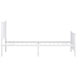 vidaXL Powder-Coated Steel Single Bed Frame in White