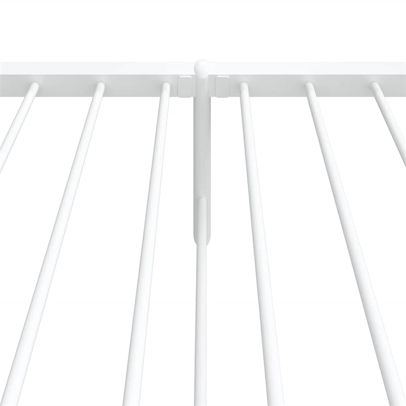 vidaXL Powder-Coated Steel Single Bed Frame in White
