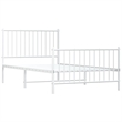 vidaXL Powder-Coated Steel Single Bed Frame in White