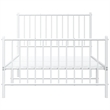 vidaXL Powder-Coated Steel Single Bed Frame in White