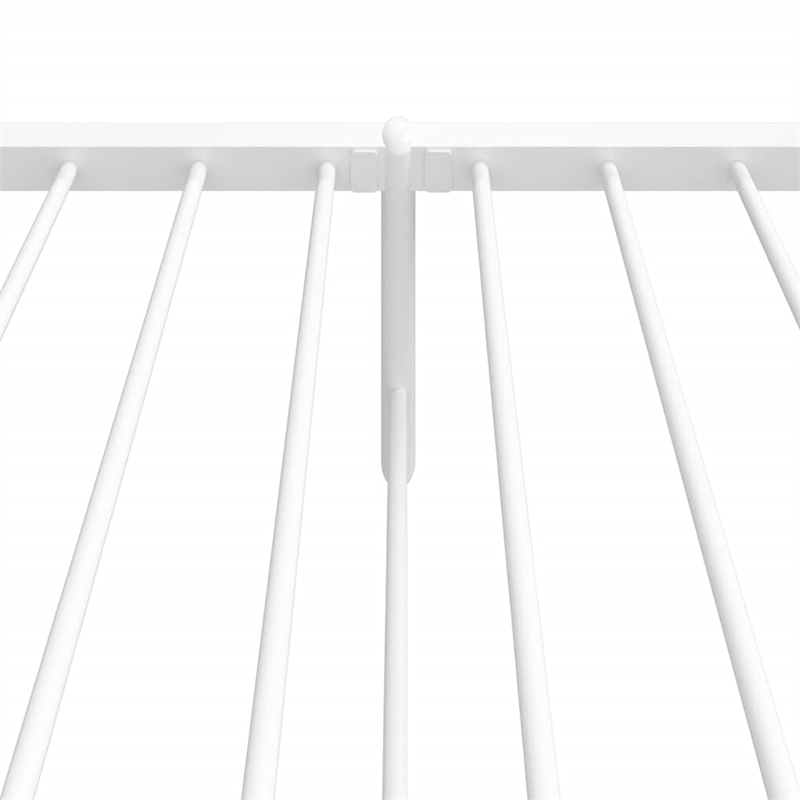 vidaXL Powder-Coated Steel Single Bed Frame in White