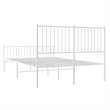 vidaXL Powder-Coated Steel Full/Double Bed Frame in White