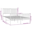 vidaXL Powder-Coated Steel Full/Double Bed Frame in White