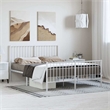 vidaXL Powder-Coated Steel Full/Double Bed Frame in White