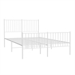 vidaXL Powder-Coated Steel Full/Double Bed Frame in White