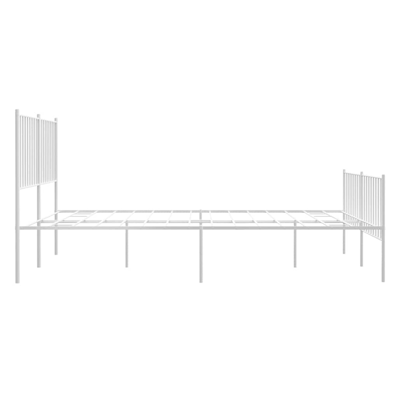vidaXL Powder-Coated Steel Full/Double Bed Frame in White