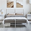 vidaXL Powder-Coated Steel Full/Double Bed Frame in White