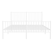 vidaXL Powder-Coated Steel King Size Bed Frame in White