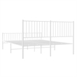vidaXL Powder-Coated Steel King Size Bed Frame in White