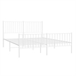 vidaXL Powder-Coated Steel King Size Bed Frame in White