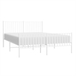 vidaXL Powder-Coated Steel King Size Bed Frame in White