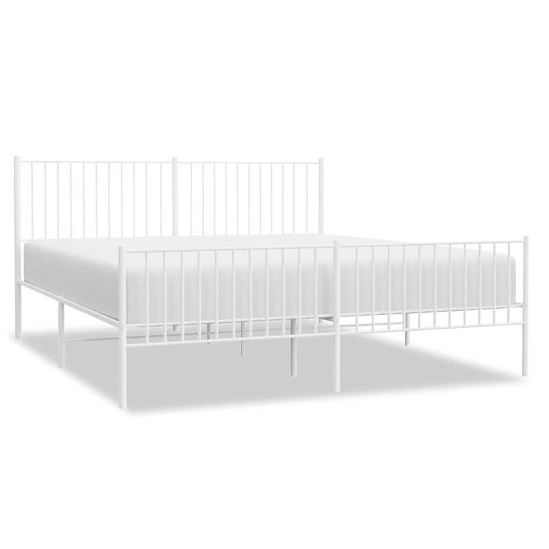 vidaXL Rectangular Queen Metal Bed Frame in Steel
