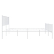 vidaXL 76 X 80 Powder-Coated Steel Bed Frame in White