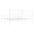 vidaXL 76 X 80 Powder-Coated Steel Bed Frame in White