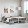 vidaXL 76 X 80 Powder-Coated Steel Bed Frame in White