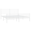 vidaXL 76 X 80 Powder-Coated Steel Bed Frame in White