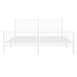 vidaXL 76 X 80 Powder-Coated Steel Bed Frame in White