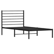 vidaXL Powder-Coated Steel Single Bed Frame in Black
