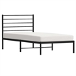 vidaXL Powder-Coated Steel Single Bed Frame in Black