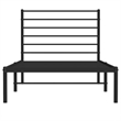 vidaXL Powder-Coated Steel Single Bed Frame in Black